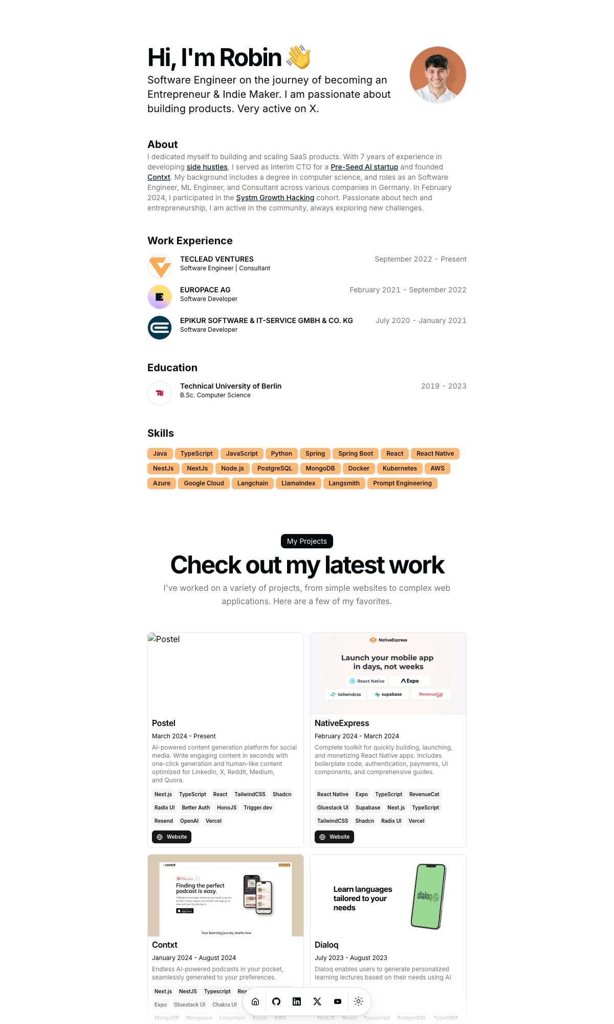 Robin Faraj — Webseite